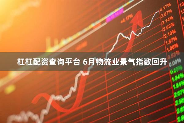 杠杠配资查询平台 6月物流业景气指数回升